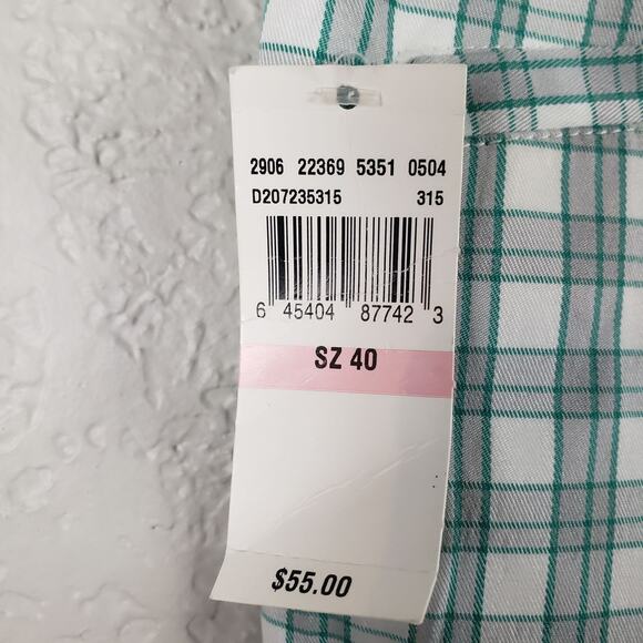 NEW! Izod Shorts Plaid Flat Front Button Fly - 40 - Picture 4 of 4